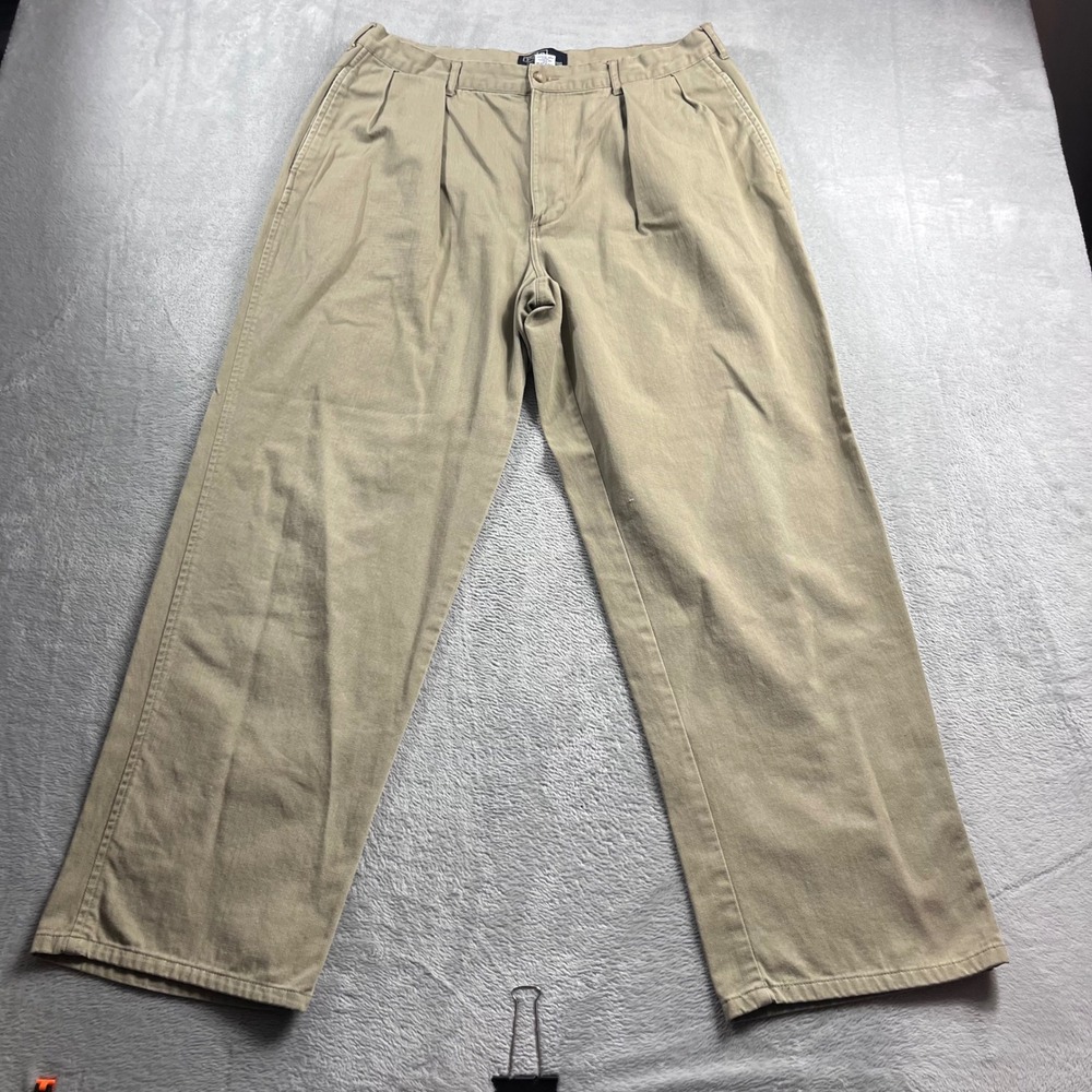 Polo Ralph Lauren Mens Pleated Chino Pants 35x30 Khaki Tan Cotton Twill Trousers